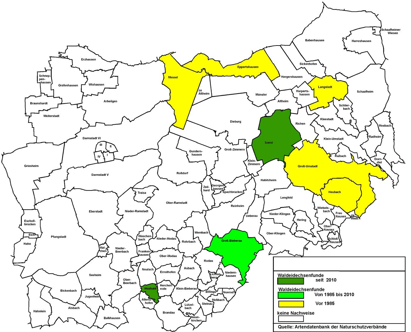 Waldeidechse Karte mit Nachweisen